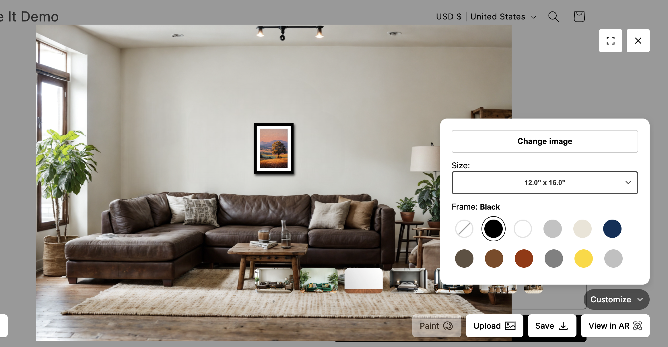 Picture It live preview experience custom image uploaded