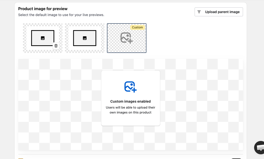 Custom image uploading on Picture It for live previews