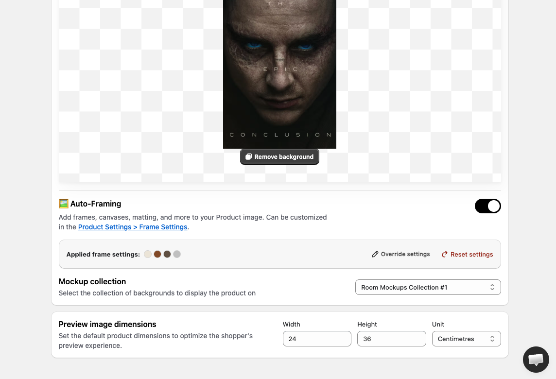 Picture It - Auto-Framing customization