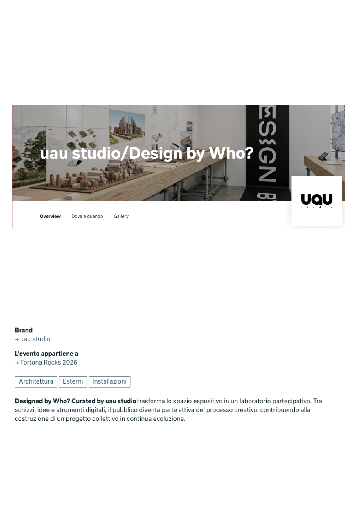 Design by Who? Curated by uau studio