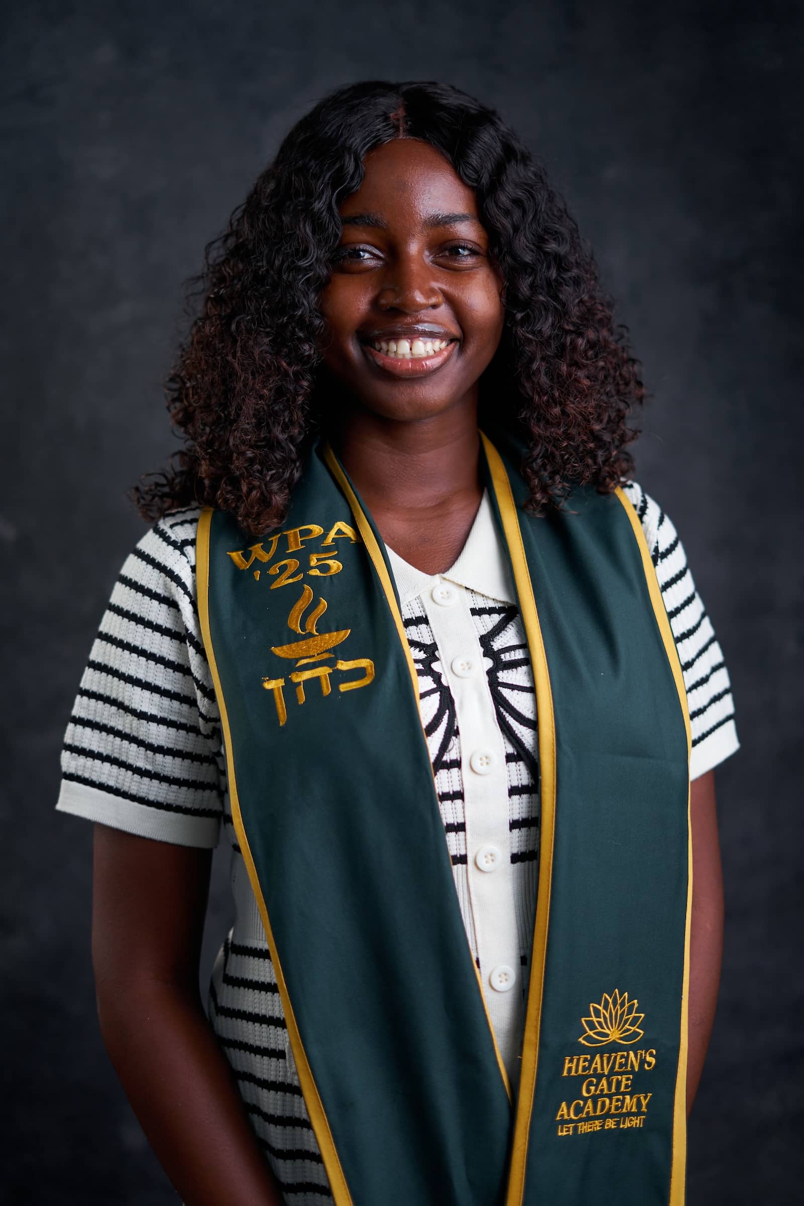 Portrait of a student from the graduation ceremony of the workplace altar, another course we do