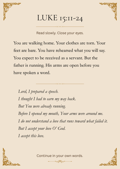 Back of prodigal son card