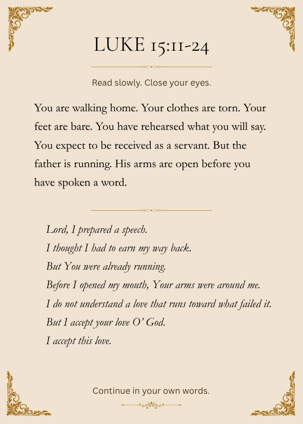 Back of prodigal son card