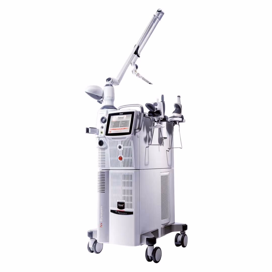 Fotona Dynamis laser system with attached handpieces.