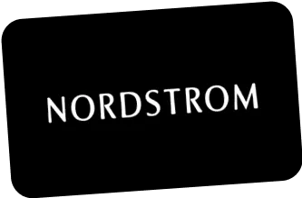 מילה Nordstrom בלבן על רקע שחור.