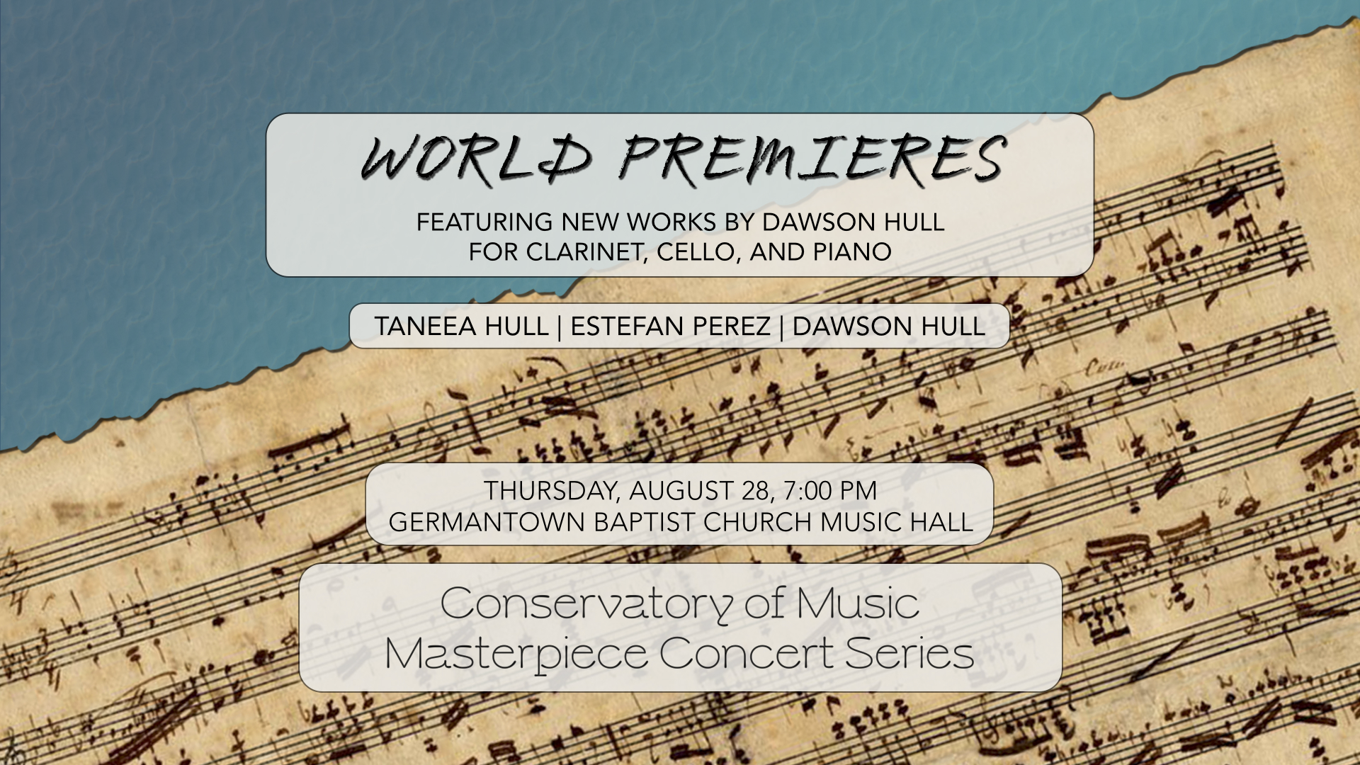 World Premieres - Masterpiece Concert Series