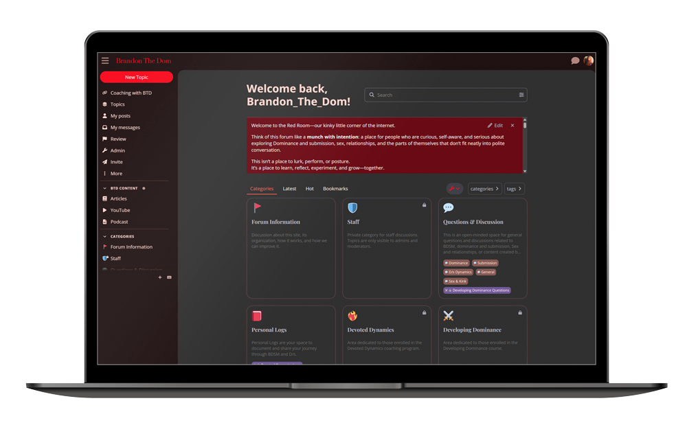 Red Room Forums on computer