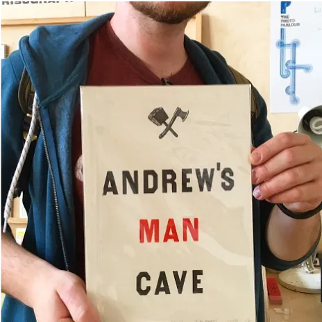 Andrew's man cave. A bespoke print by pop Press