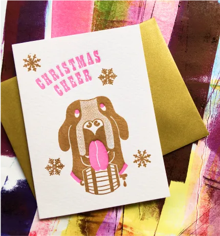 Drunk Dog. A letterpress card by Pop Press.