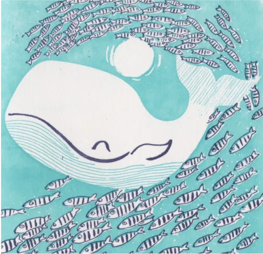 Happy Whale. A letterpress card by pop Press.