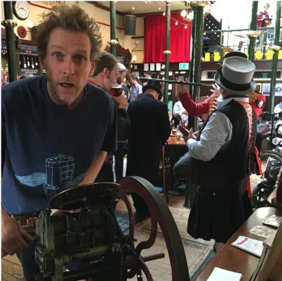 Steve from Pop Press at The Malt Cross bar in Nottingham