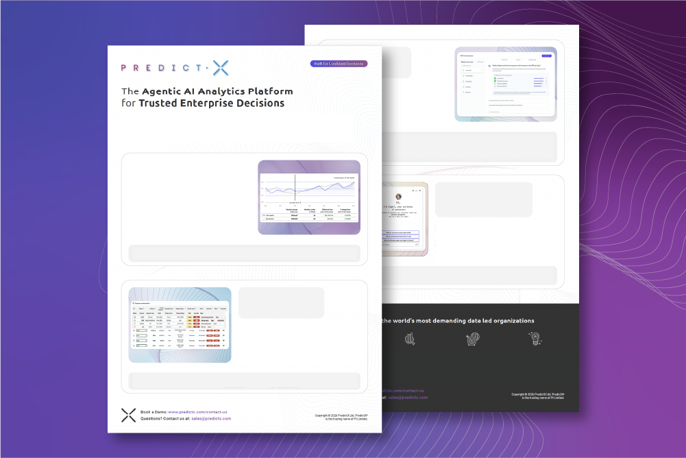 PredictX Solutions Product Sheet | Agentic AI Analytics Platform for Trusted Enterprise Decisions