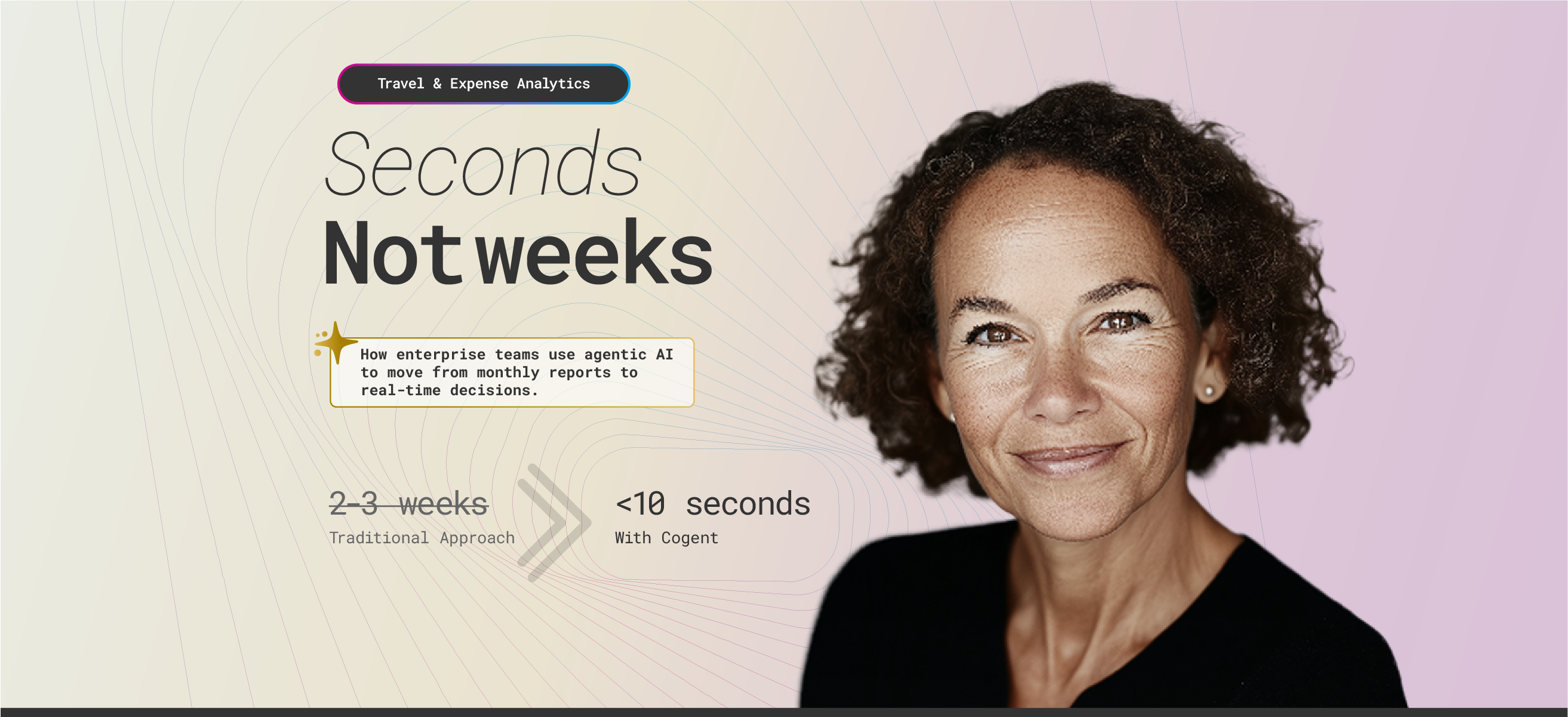 Enterprise travel manager using Cogent agentic AI platform for travel and expense data analytics