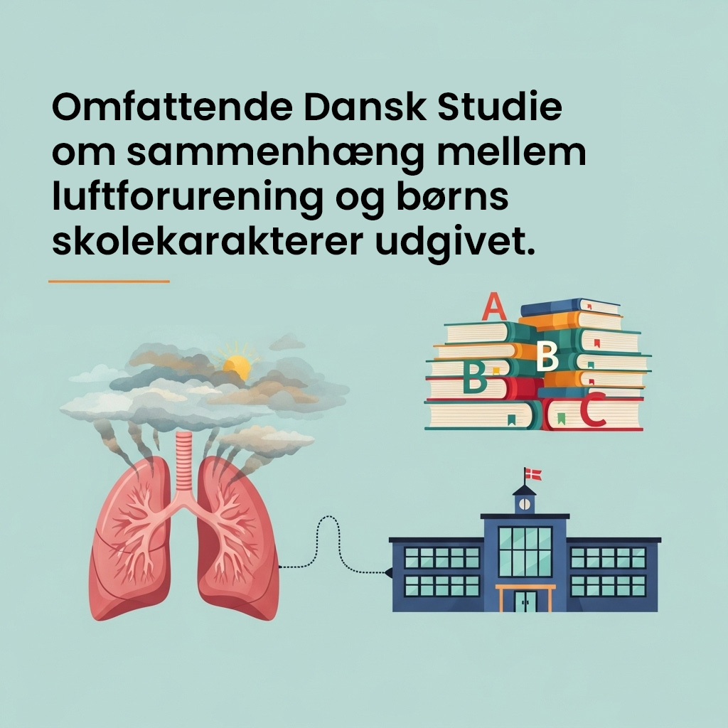 Omfattende Dansk Studie om sammenhæng mellem luftforurening og børns skolekarakterer udgivet.