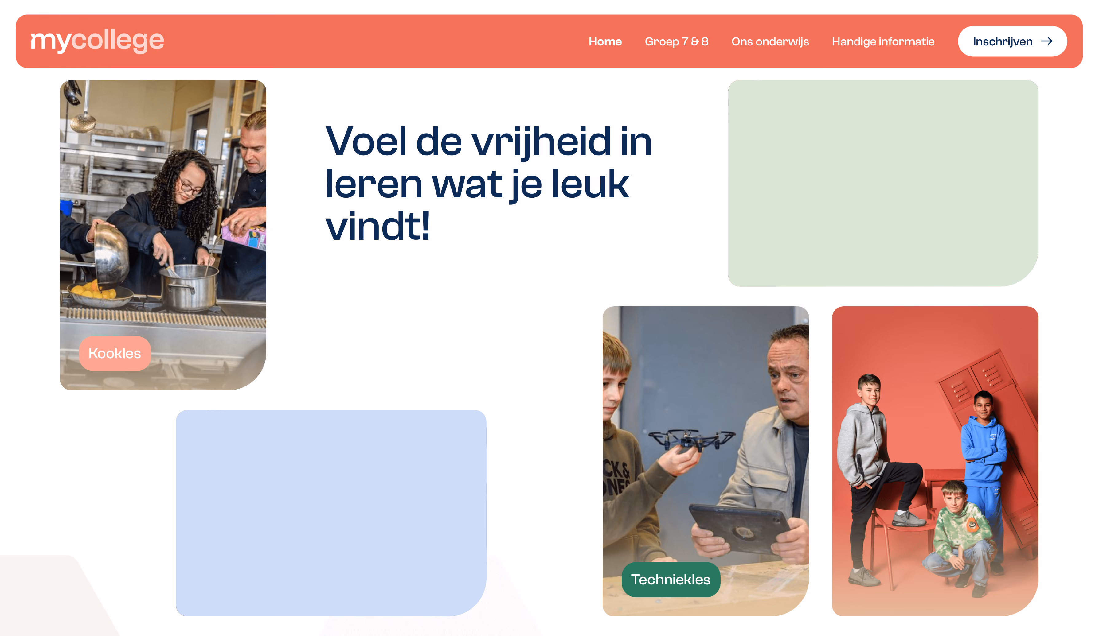 Een onderdeel van de mycollege website, ontworpen door Studio Flabbergasted