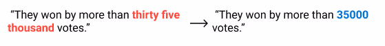NLP numerals replacement