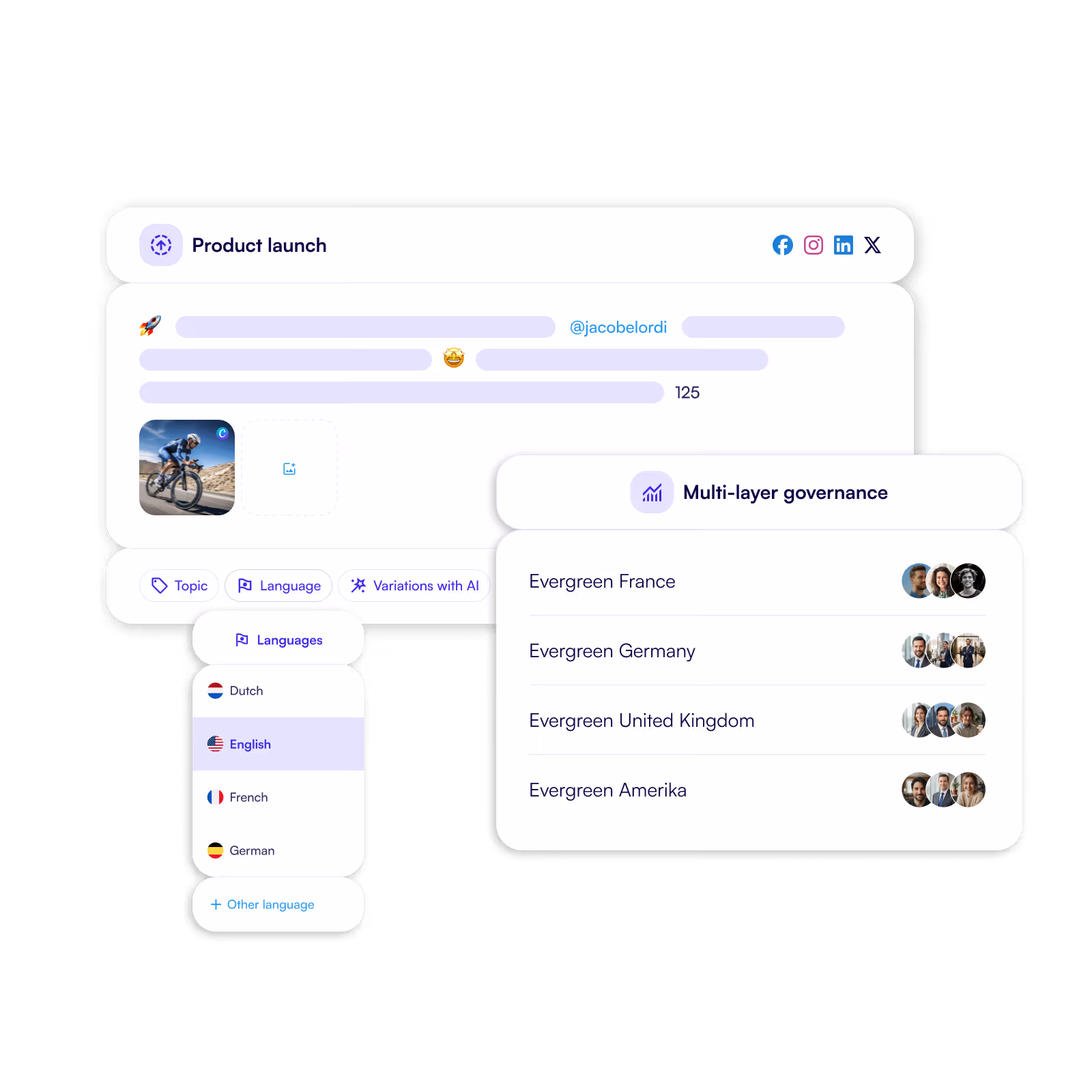 Create instant variations of a post with Ai.