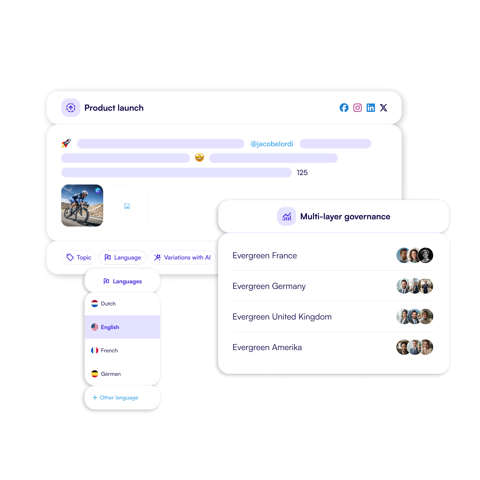 Create instant variations of a post with Ai.