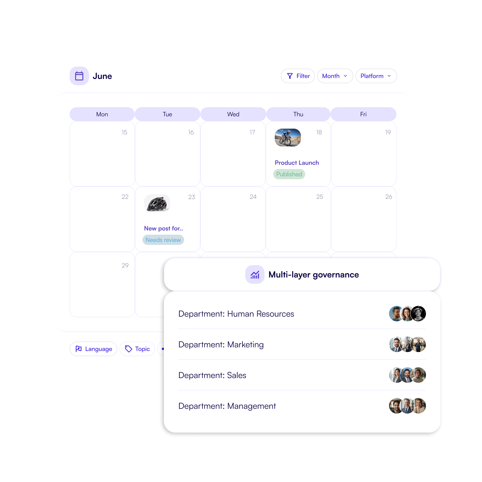 Composer to create post variations and auto translate them into different languages.