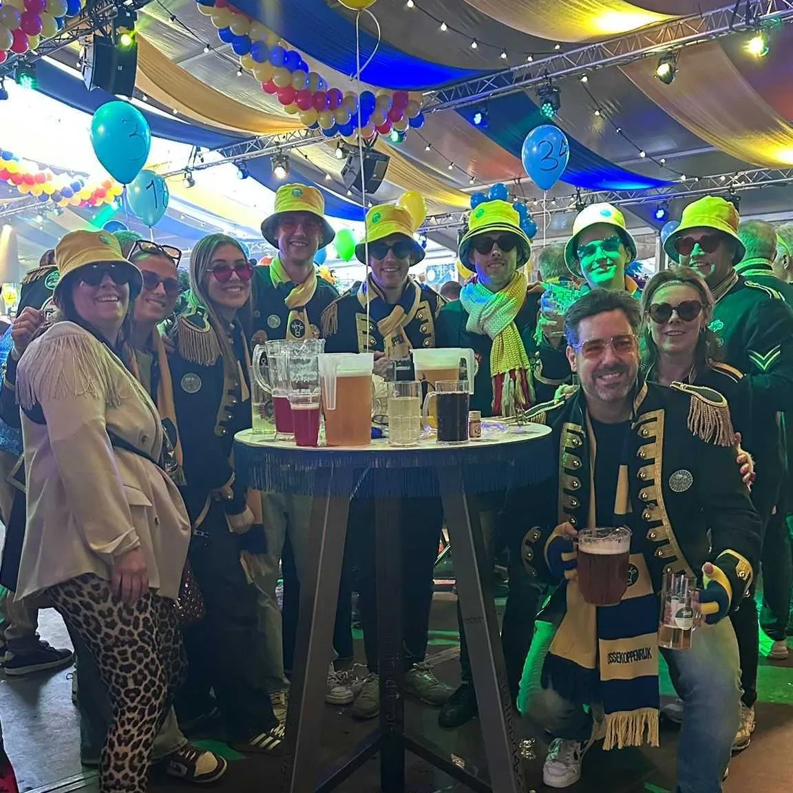 Team photo during a carnival celebration