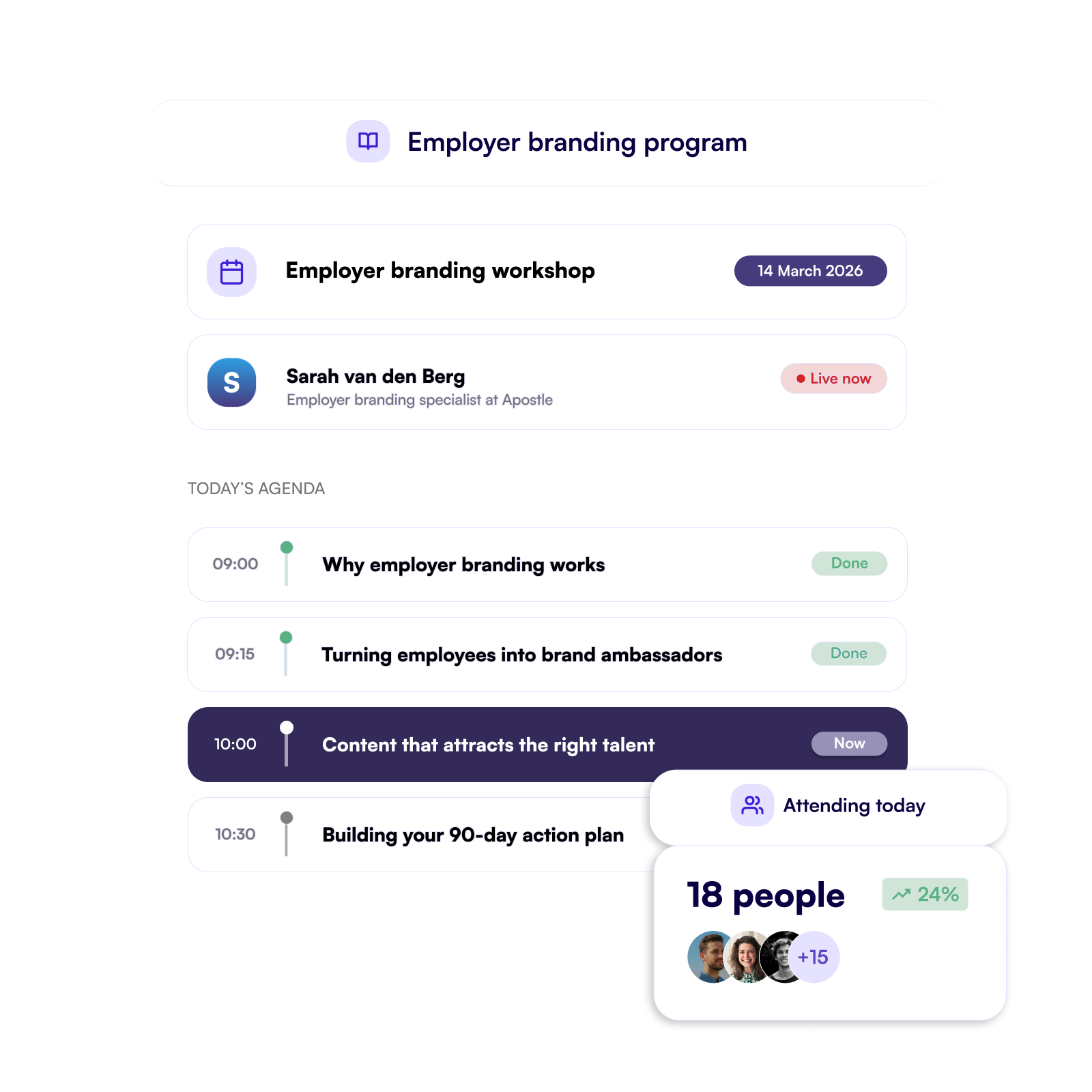 Agenda of employer branding workshop