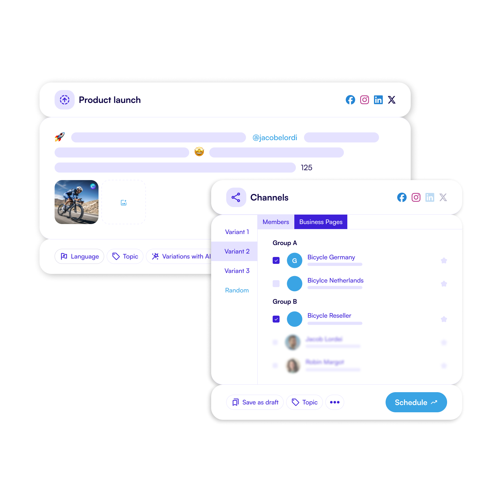 A mobile app showcasing workflows like expert reviews and sending in content.
