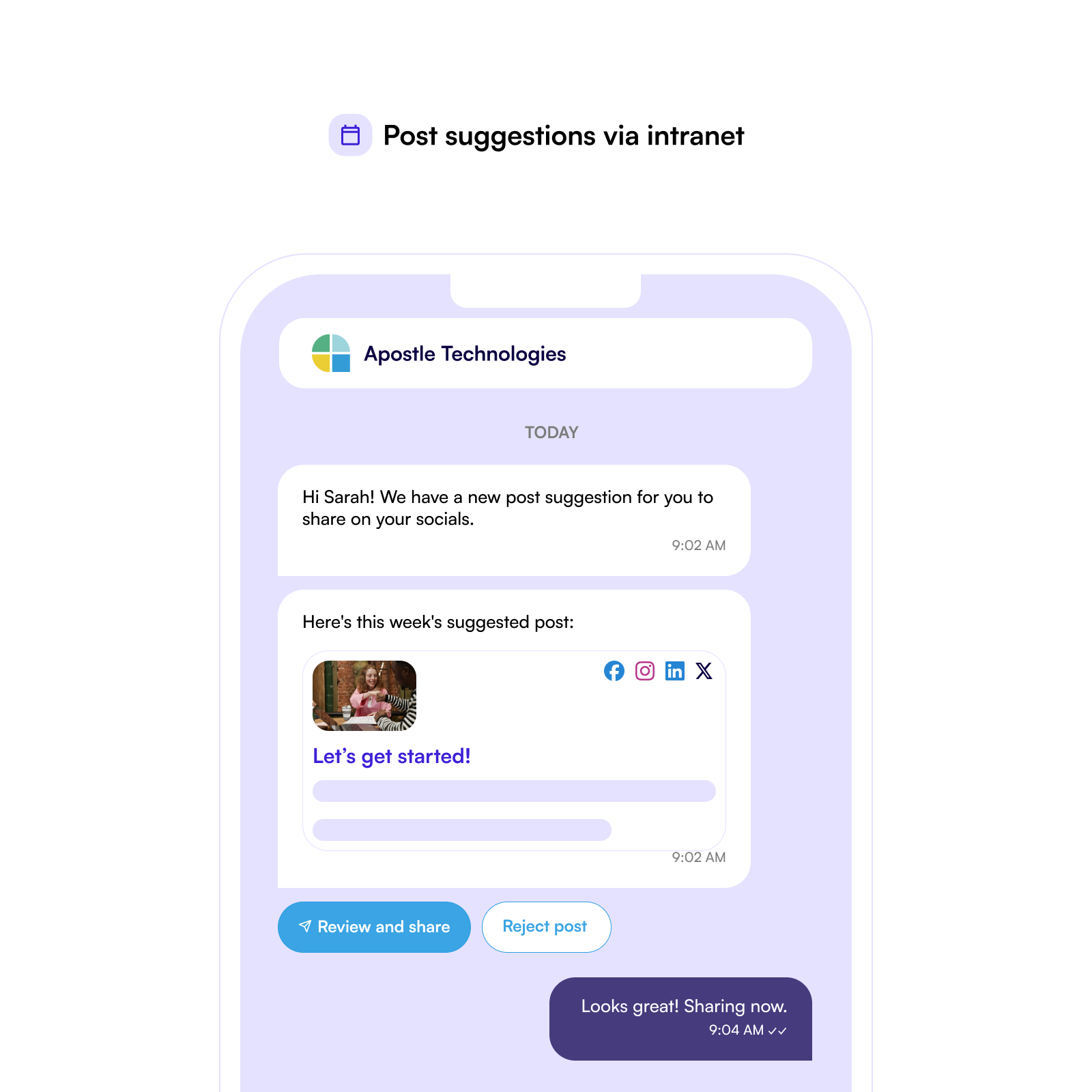 The calendar to view and manage posts