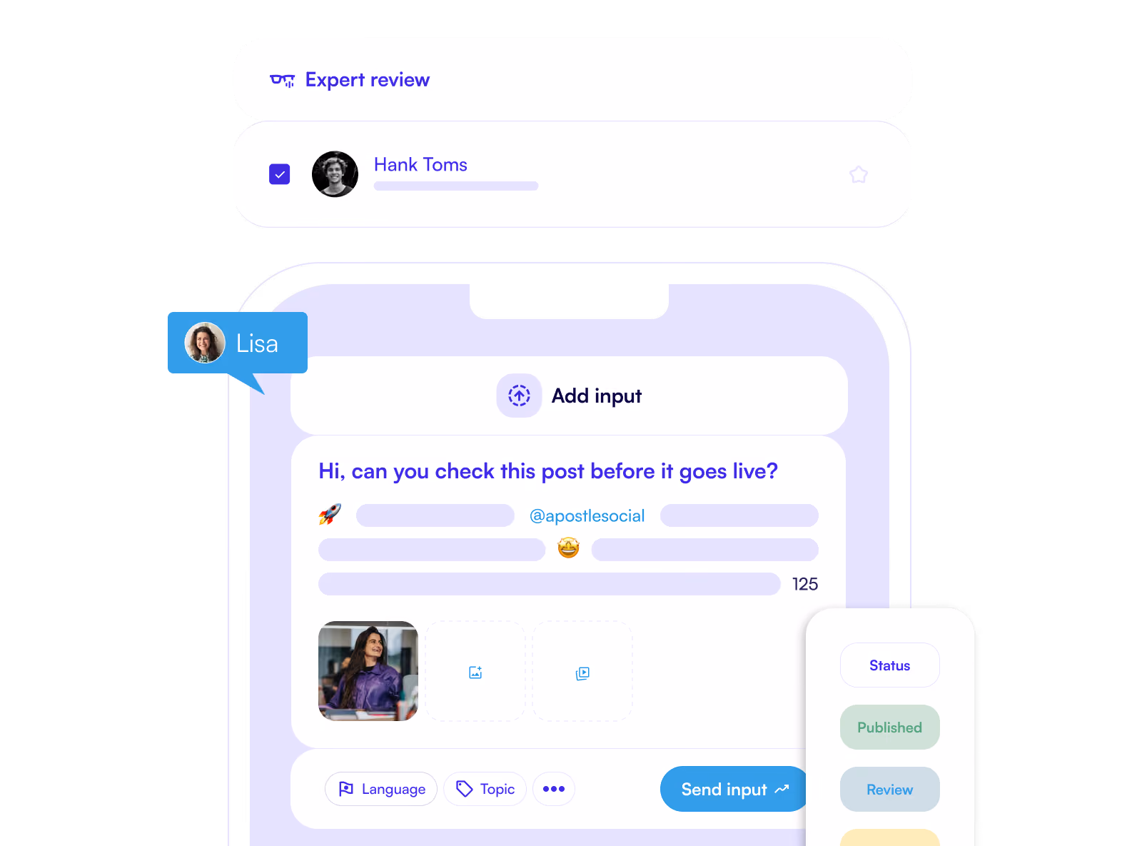 The calendar to view and manage posts