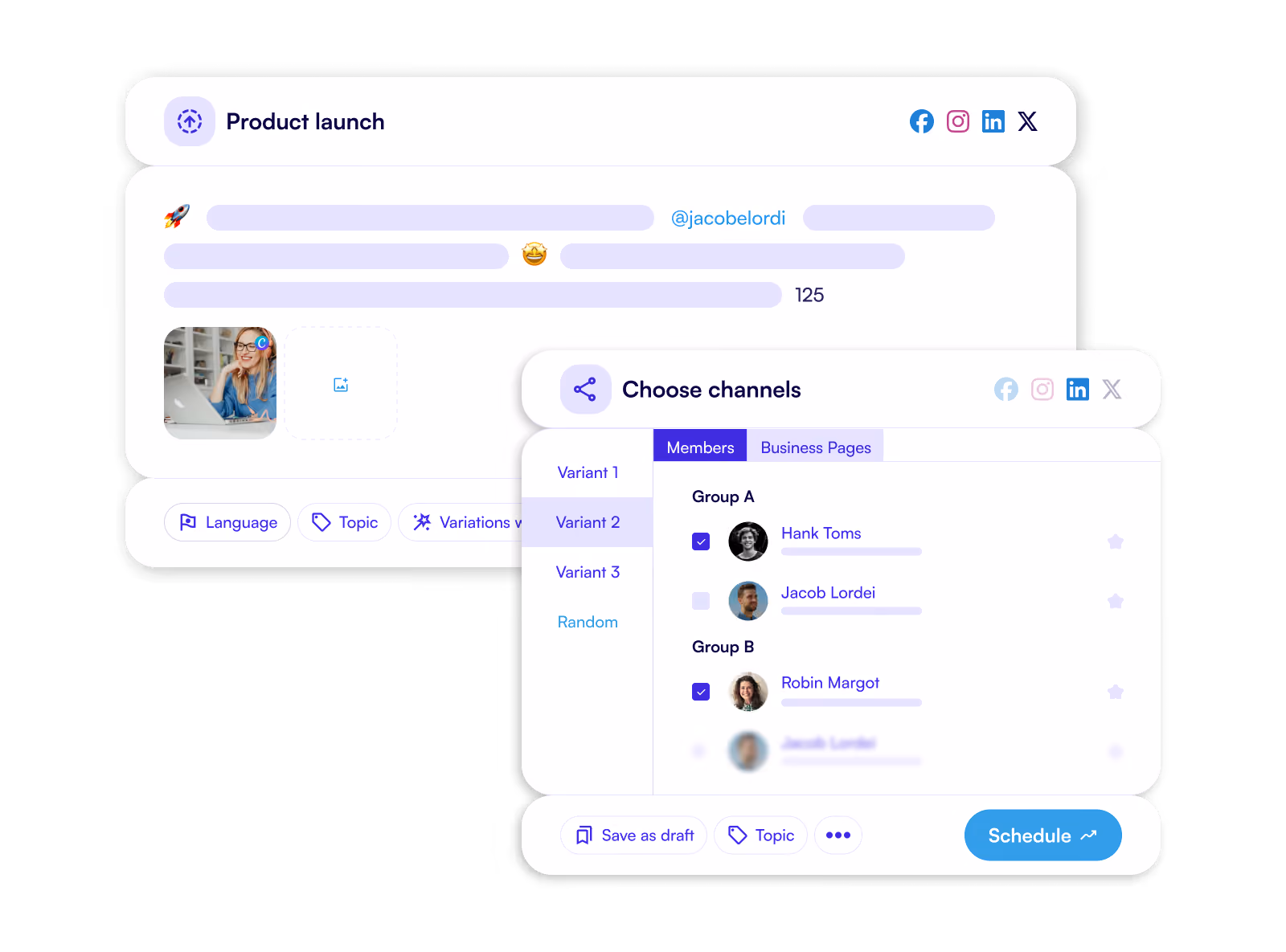 The calendar to view and manage posts