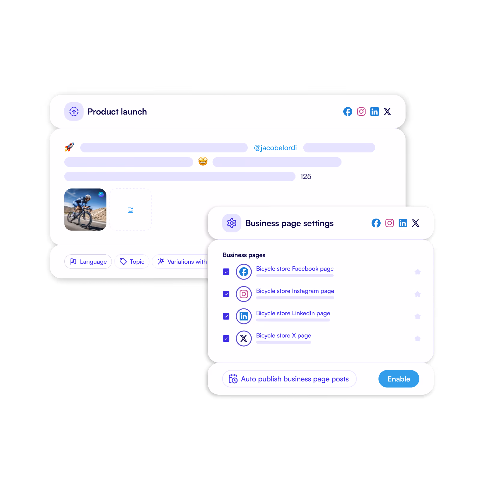 Auto publish setting to automatically share posts