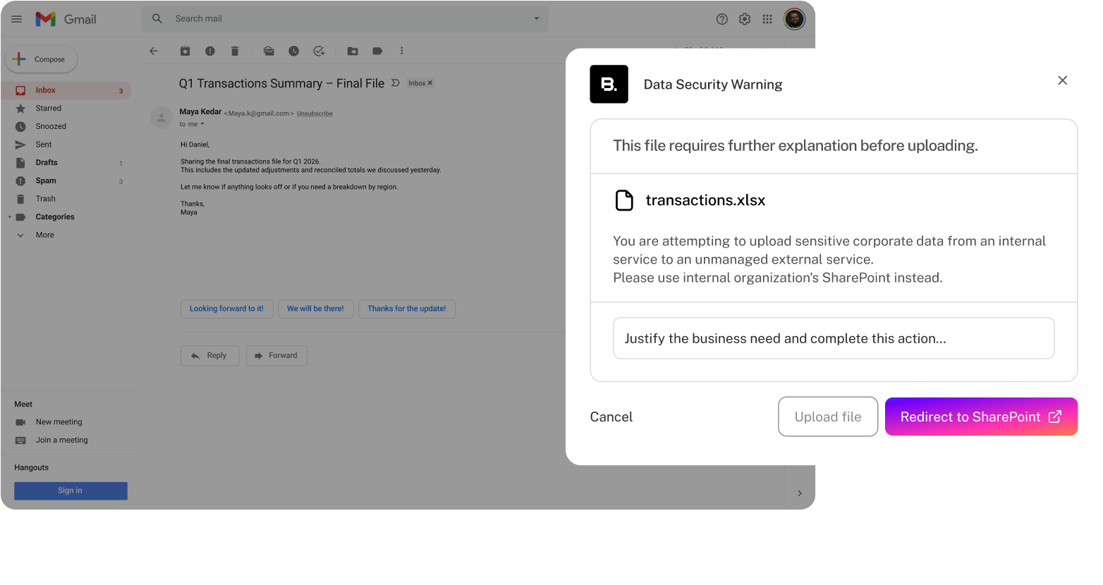 Prevent sensitive data leakage