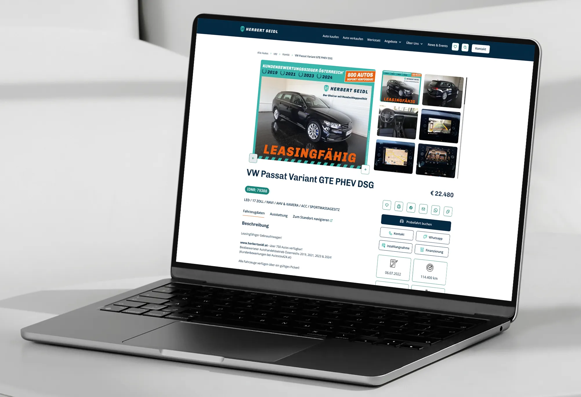 Mockup Seidl Homepage