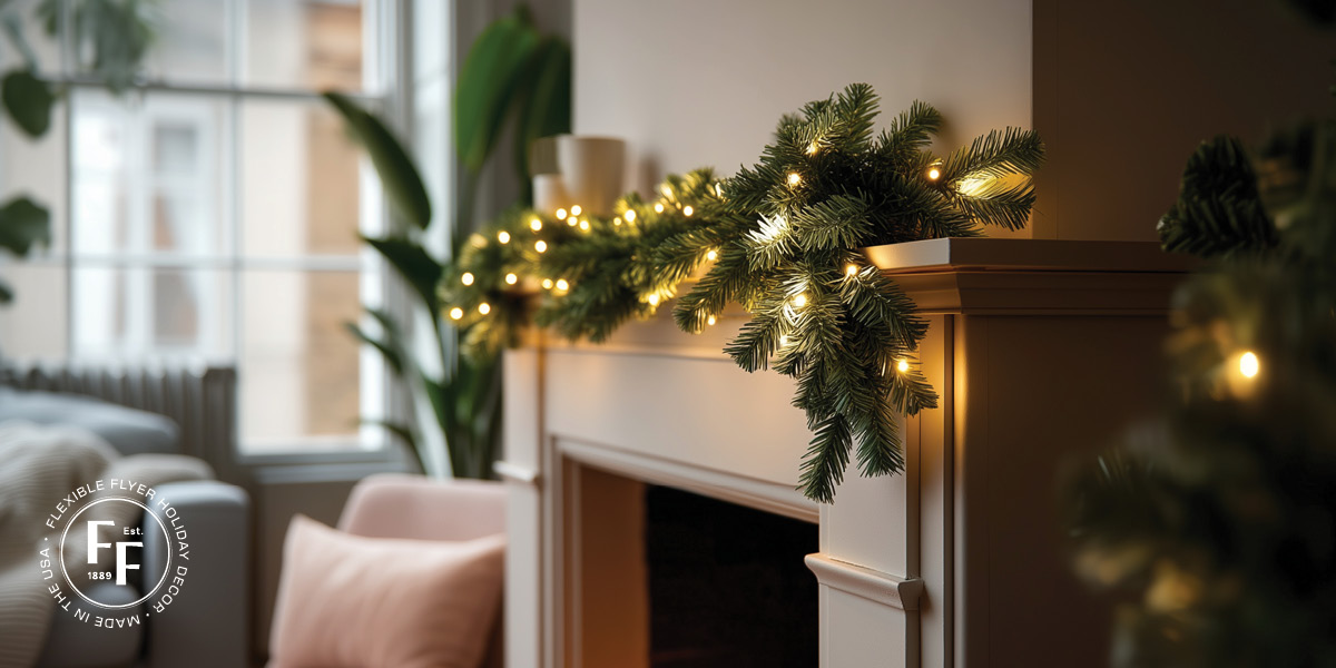 Cozy living room with a tall undecorated Christmas tree next to a large window, beige sofa, wooden coffee table with cups, floor lamp, and plants.