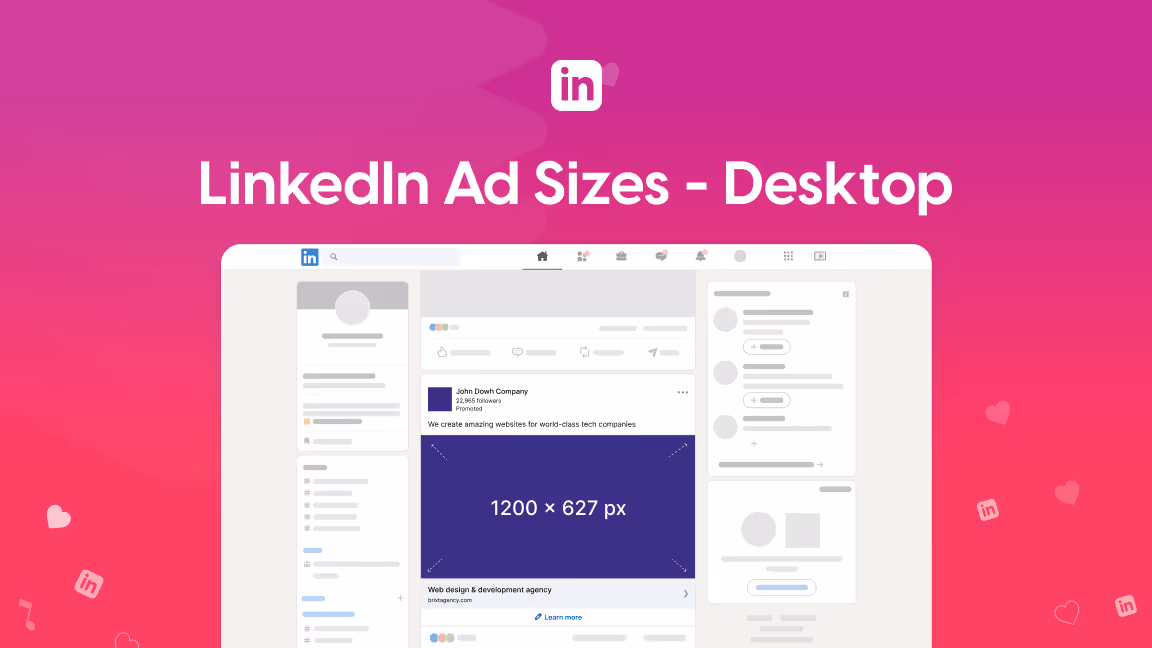 LinkedIn-mainosten koot - Työpöytä