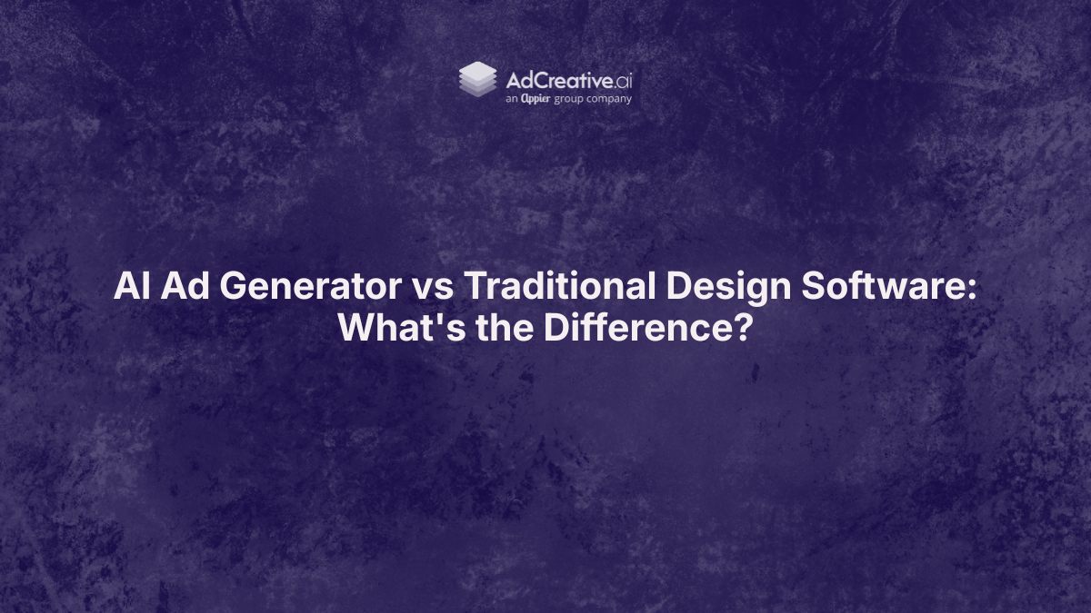 Compare AI ad generators and traditional design software to understand how they differ in creative production, scalability, efficiency, and advertising workflows. Learn which approach is best for modern marketing teams.