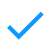 Icône d'une coche bleue simple.