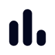 Icône de graphique à barres verticales avec trois barres de hauteurs différentes.