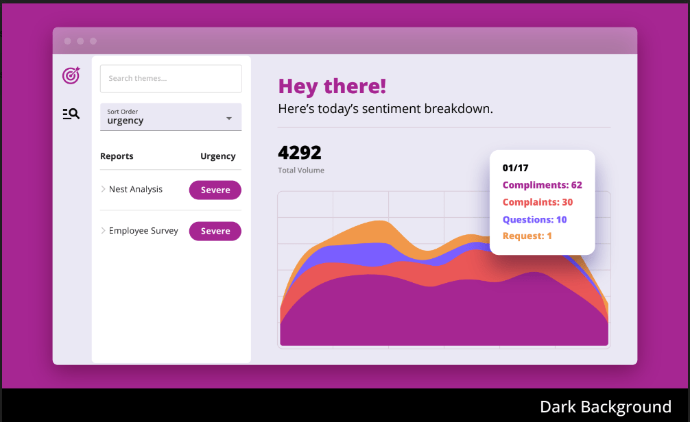 Product UI mockup design with dark background