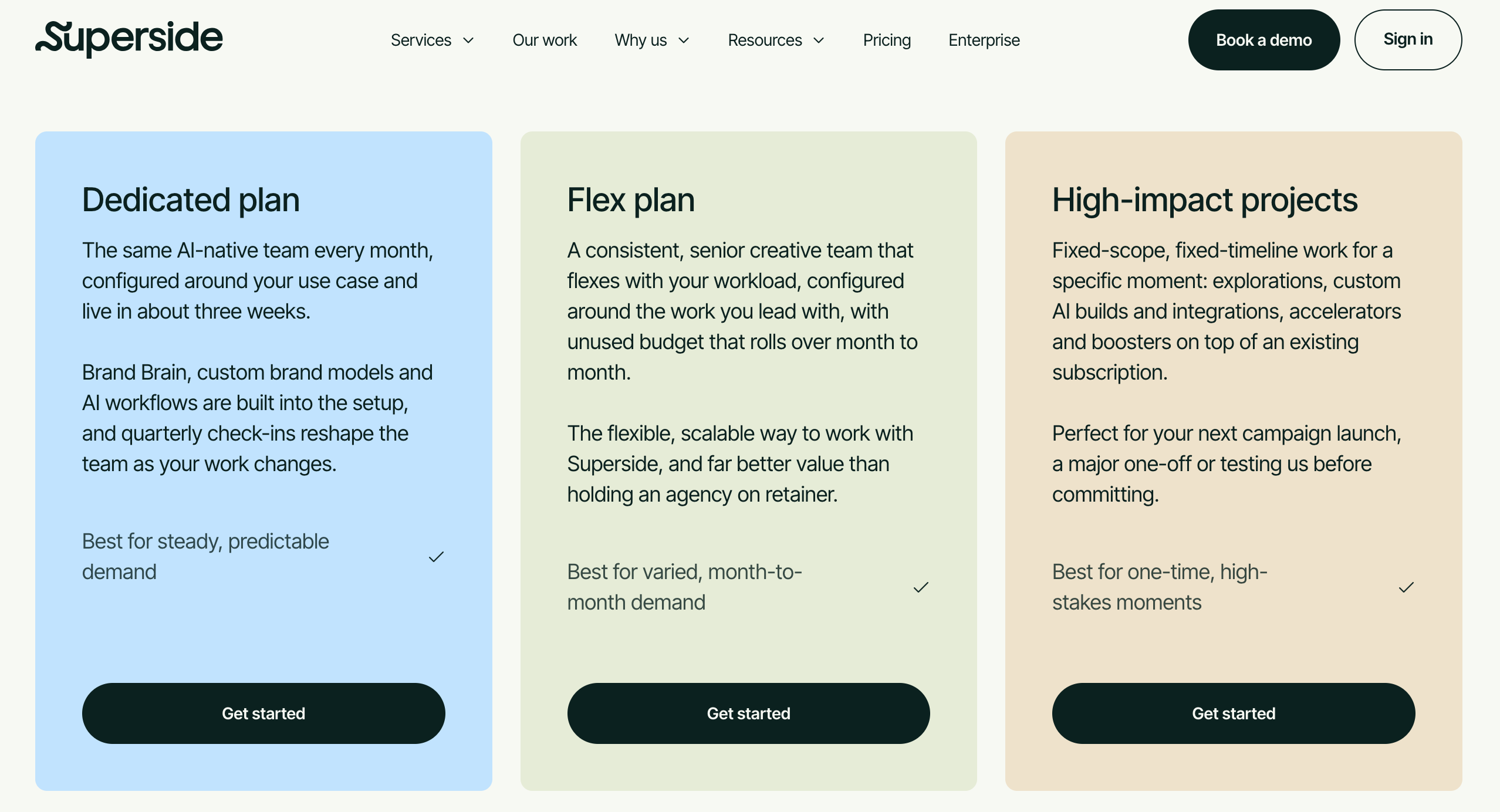 Superside Pricing Page