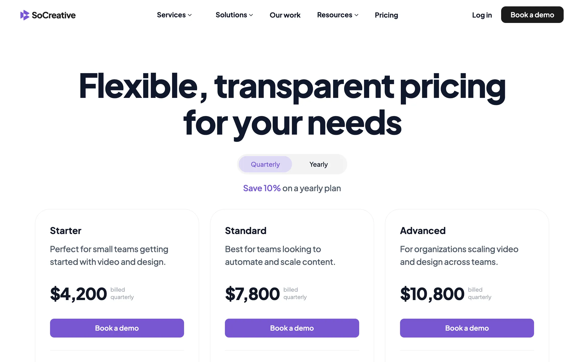 SoCreative Pricing