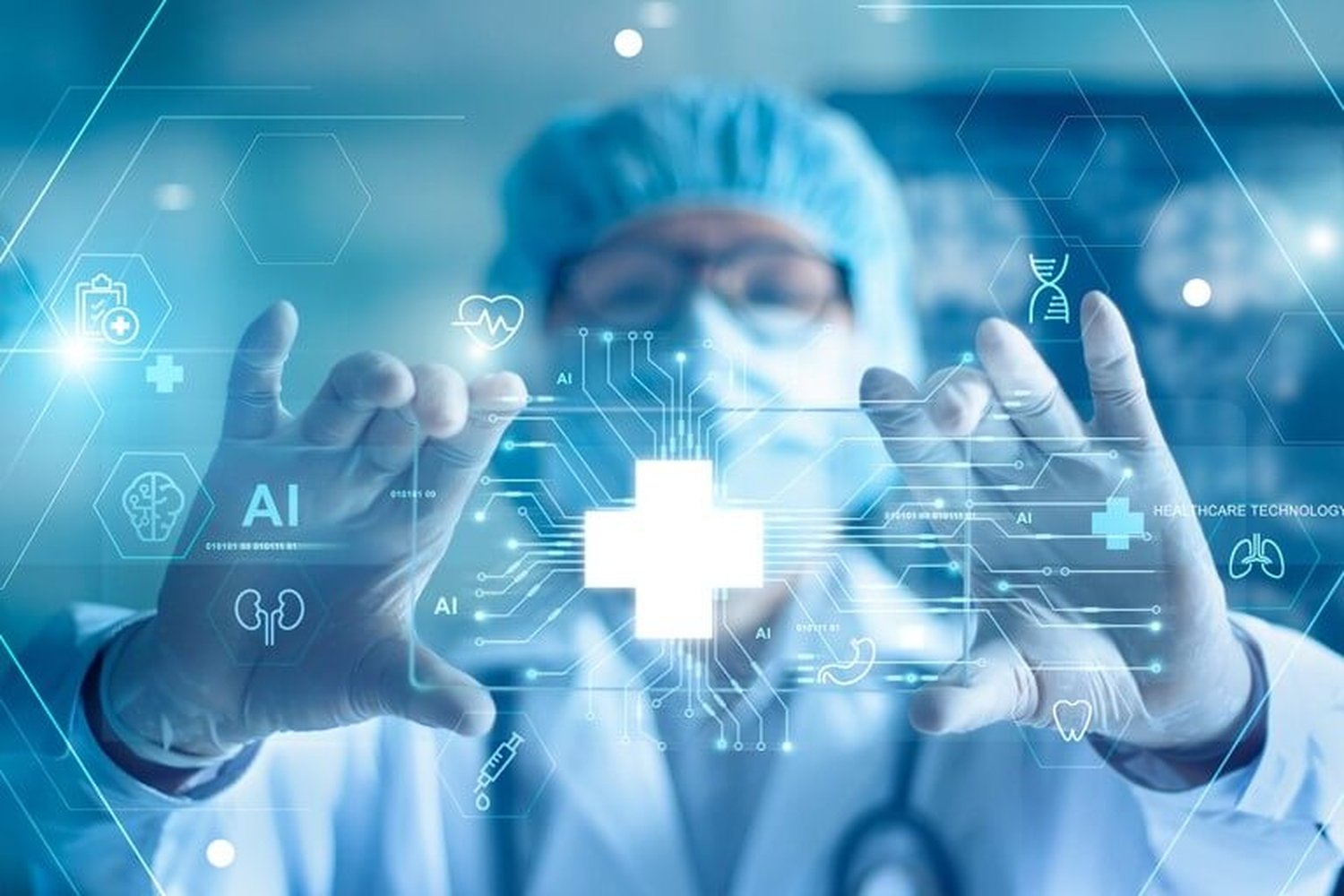 Healthcare professional using advanced technology to analyze patient data and make a plan of action.