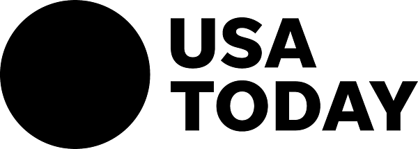 USA TODAY logo with a large black circle followed by bold text reading USA TODAY.