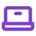 Minimalist purple laptop icon with keyboard and screen.