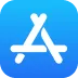 Apple App Store icon with a stylized white A on a blue gradient background.