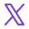 X social media platform logo in purple and blue gradient.