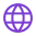 Purple globe icon representing the Earth.