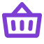 Purple shopping basket icon with handles.