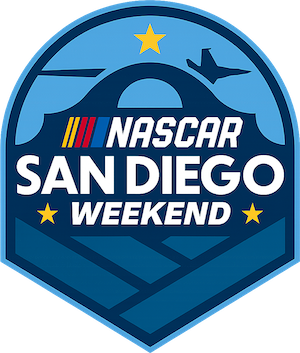NASCAR San Diego Weekend logo badge in full color.