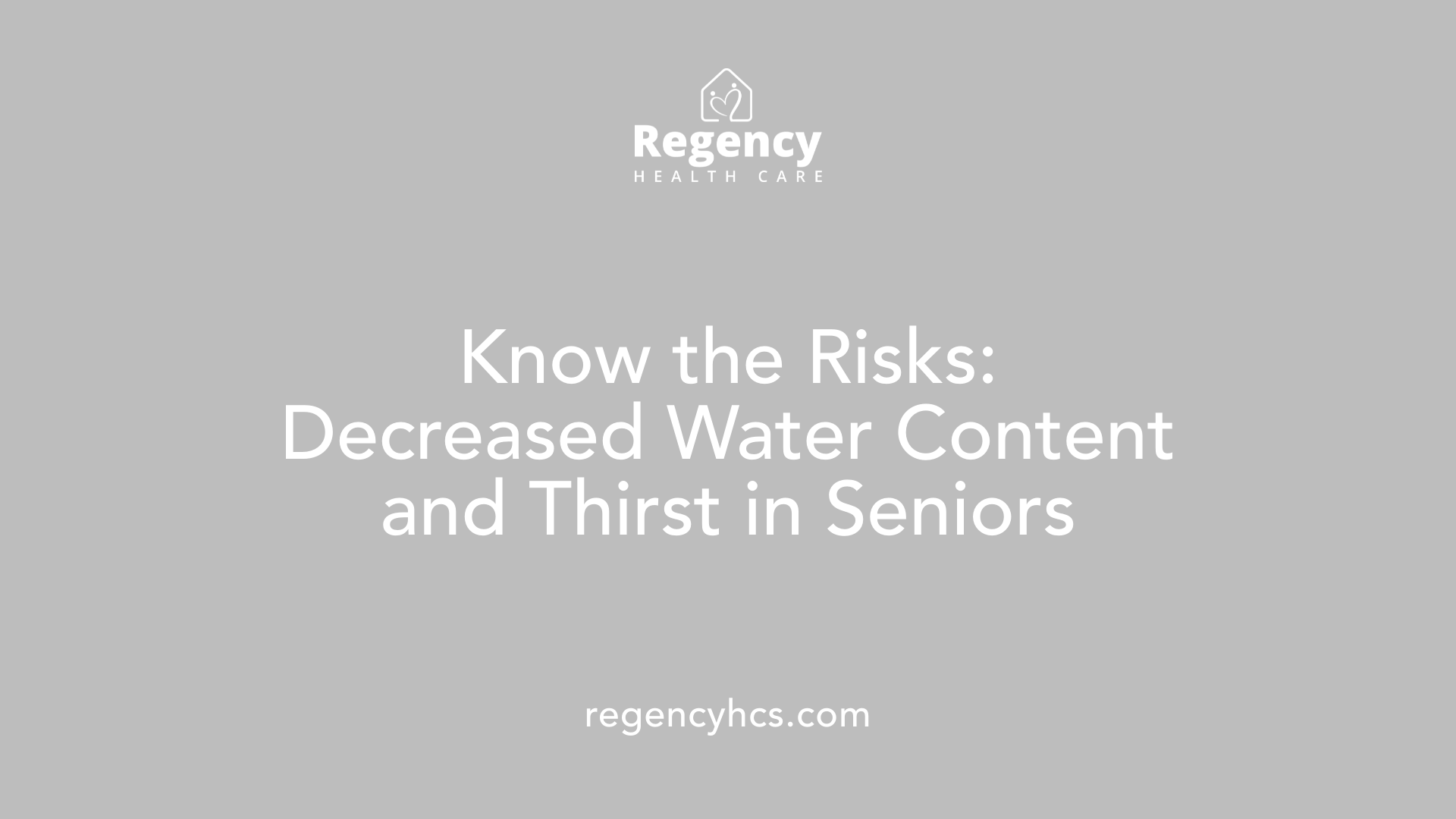 Know the Risks: Decreased Water Content and Thirst in Seniors