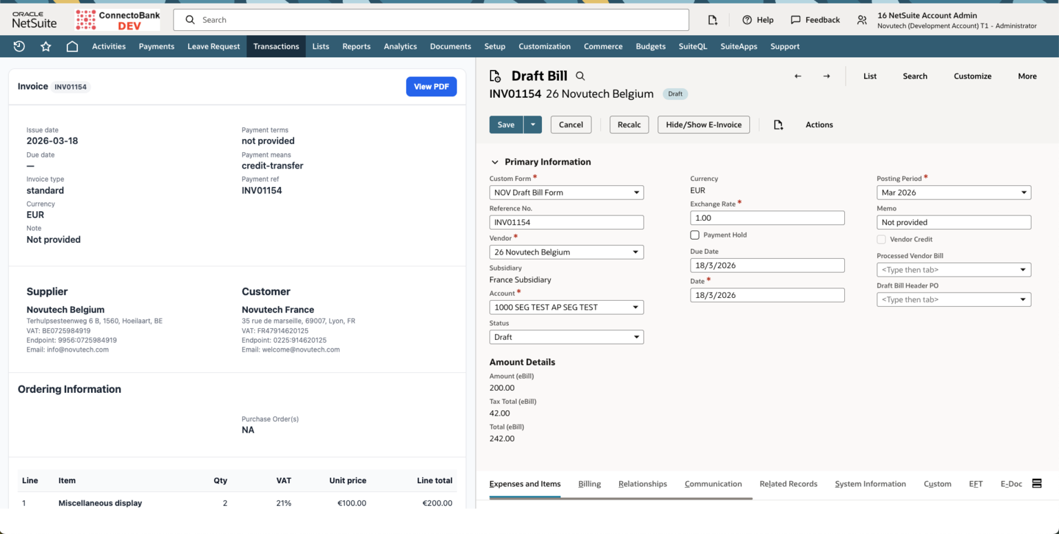 e-invoicing netsuite invopop